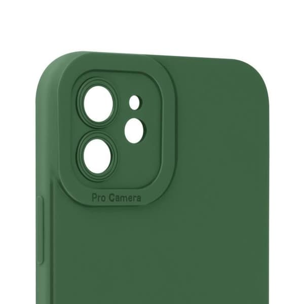 Skal till iPhone 12 - AVIZAR - Matt silikon - Förstärkt kamerakantskydd - Grön