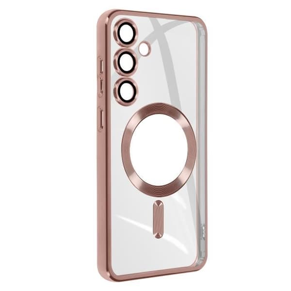 MagSafe fodral till Samsung S23 FE - AVIZAR - Silikon - Rosa - Halvstyvt - Blank - Blandat