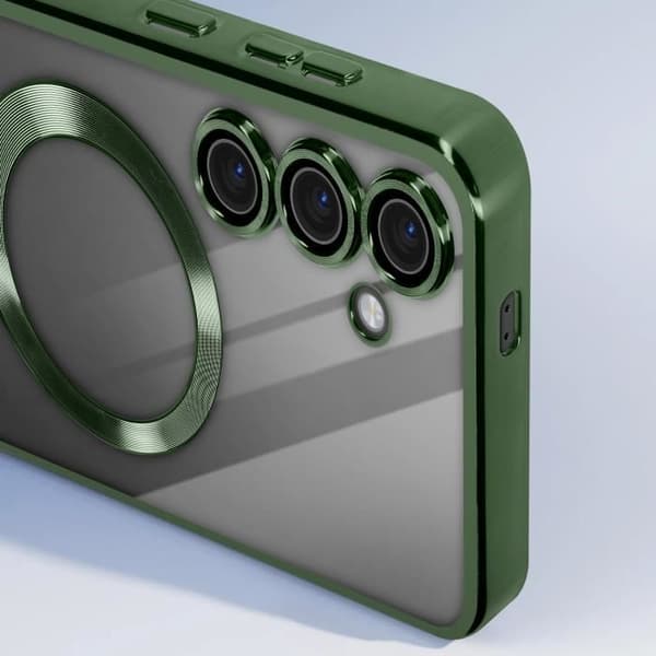 MagSafe Fodral för Samsung S23 FE i mörkgrön Chrome Contour Silikon