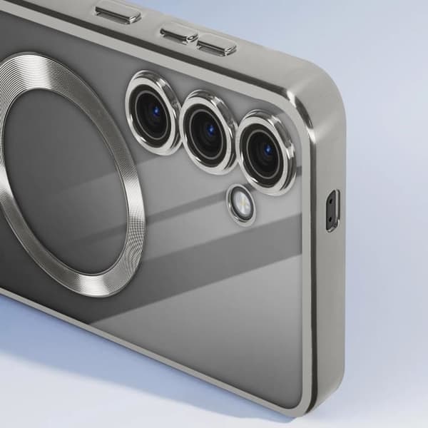 MagSafe Fodral för Samsung S23 FE i Silver Chrome Contour Silicone