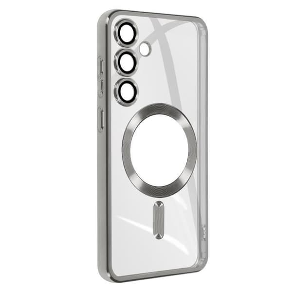 MagSafe Fodral för Samsung S23 FE i Silver Chrome Contour Silicone