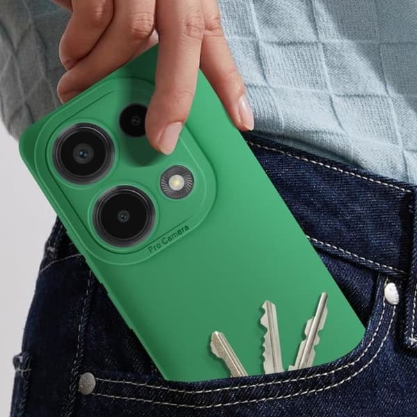 Fodral till Xiaomi Redmi Note 13 Pro 4G - AVIZAR - Matt silikon - Kameraskydd Grön