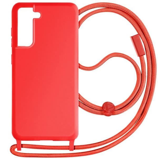 Sladdfodral till Samsung Galaxy S21 FE Semi-Rigid Lanyard 80cm Röd