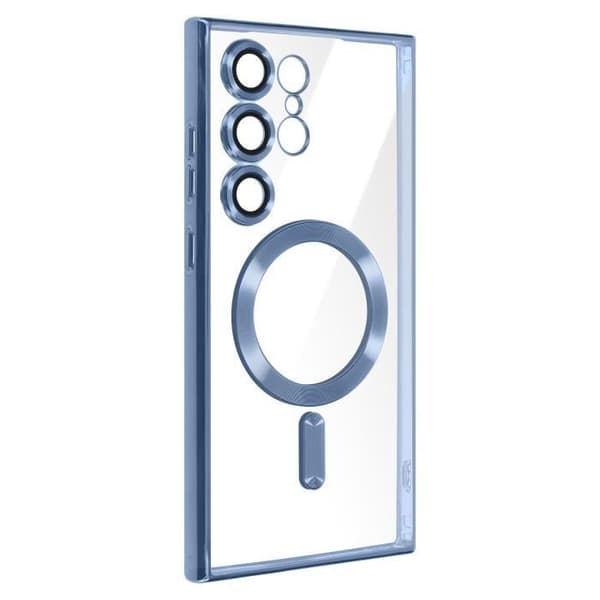 Fodral till Samsung S24 Ultra - AVIZAR - Blue Chrome Contour - MagSafe - Integrerat kameraskydd