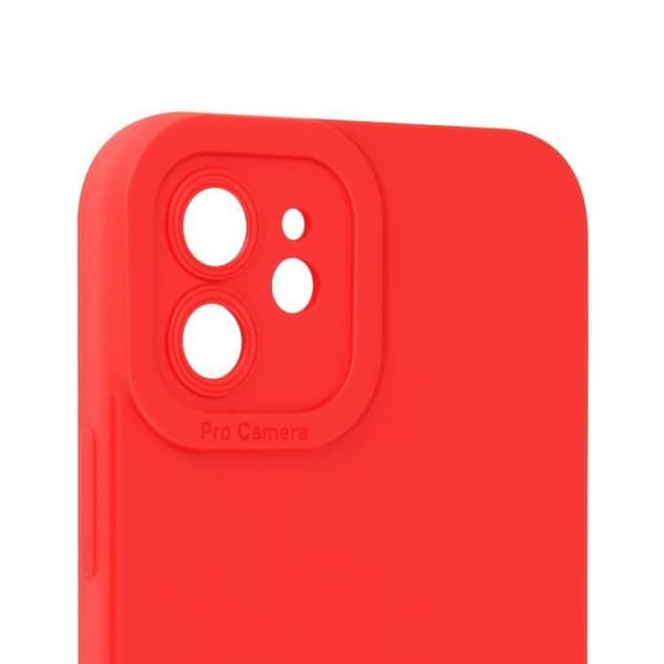 Skal till iPhone 12 - AVIZAR - Matt silikon - Förstärkt kameraskydd - Röd