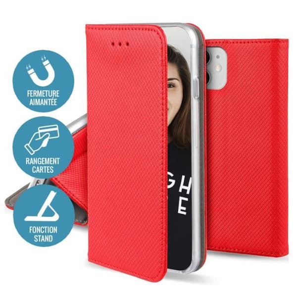 Foliofodral till Samsung Galaxy A25 5G Magnetstativ Funktion Jaym Röd