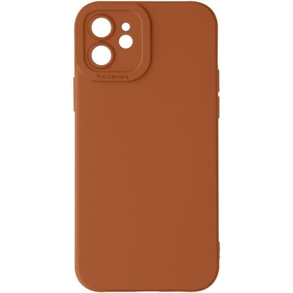 Skal till iPhone 12 - AVIZAR - Matt silikon - Brun - Kameraskydd