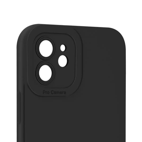 Skal till iPhone 12 - AVIZAR - Matt silikon - Kameraskydd - Svart