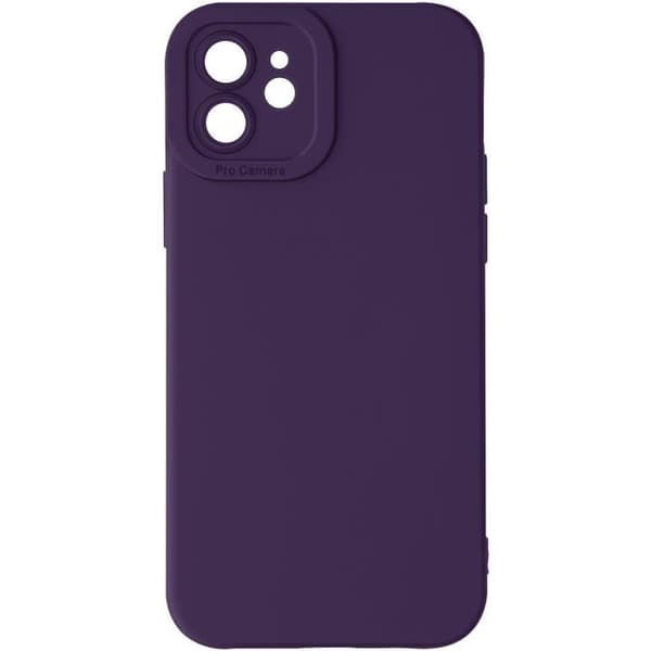Skal till iPhone 12 - AVIZAR - Matt silikon - Förstärkt kameraskydd - Mörklila