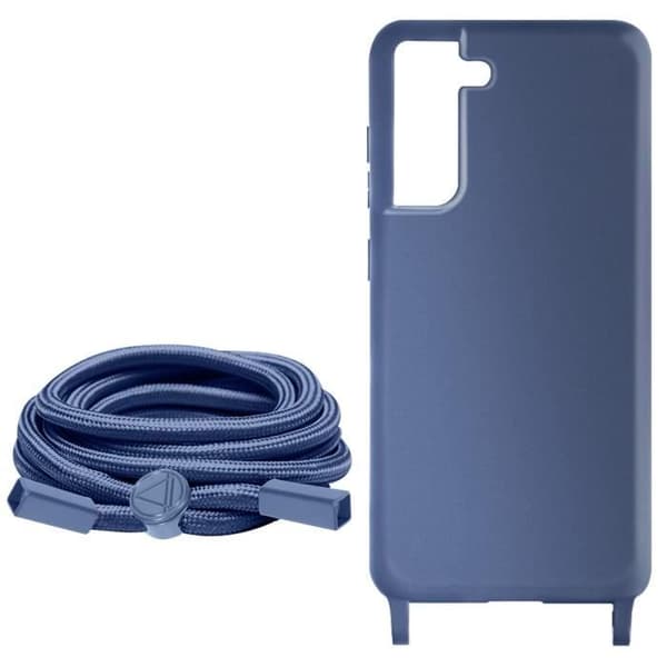 AVIZAR Fodral för Samsung Galaxy S21 FE - Halvstyv midnattsblå - 80 cm rem