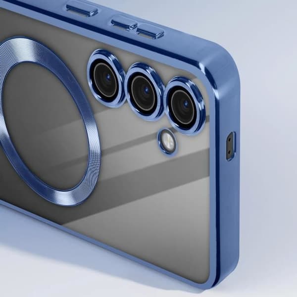 Fodral till Samsung S23 FE - AVIZAR - Blue Chrome Contour - MagSafe - Integrerat kameraskydd