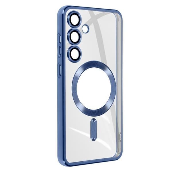 Fodral till Samsung S23 FE - AVIZAR - Blue Chrome Contour - MagSafe - Integrerat kameraskydd