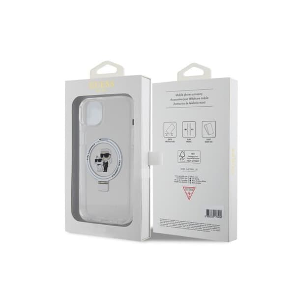 Skyddsfodral till iPhone 15 Karl Lagerfeld TPU Ringställ Transparent Magsafe kompatibel