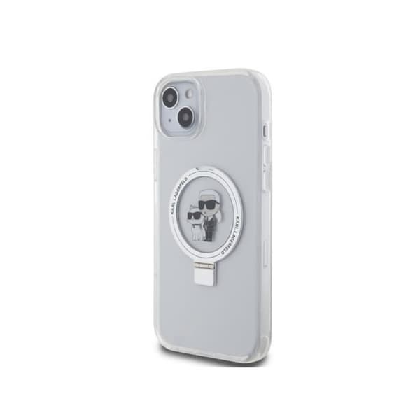 Skyddsfodral till iPhone 15 Karl Lagerfeld TPU Ringställ Transparent Magsafe kompatibel