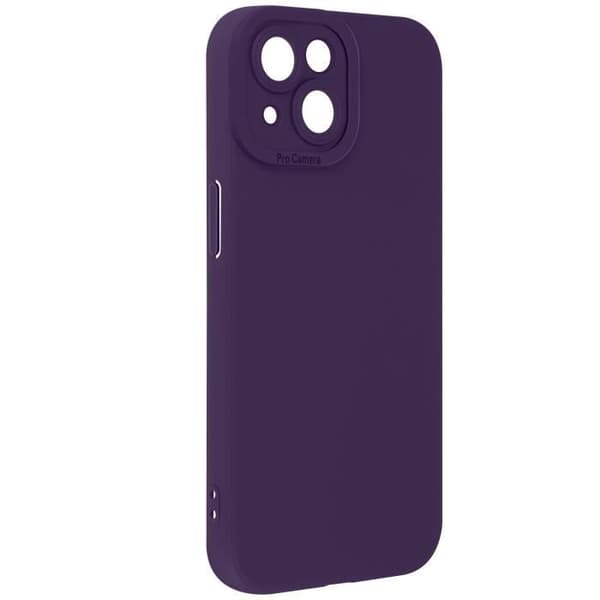 Skal till iPhone 15 Plus - AVIZAR - Matt silikon - Mörklila - Kameraskydd