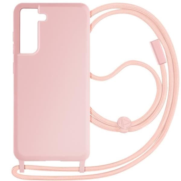 AVIZAR Samsung Galaxy S21 FE Halvstyvt fodralrem 80cm pulverrosa