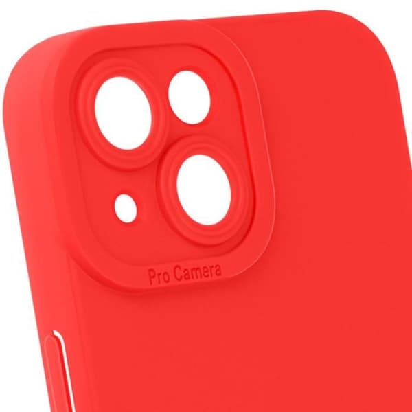 Skal till iPhone 15 Plus - AVIZAR - Matt silikon - Förstärkt kameraskydd - Röd