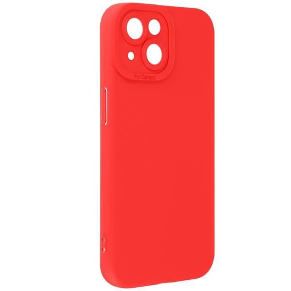 Skal till iPhone 15 Plus - AVIZAR - Matt silikon - Förstärkt kameraskydd - Röd