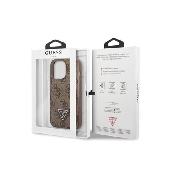 Fodral till Apple iPhone 14 Pro PU 4G korthållare Guess Brown