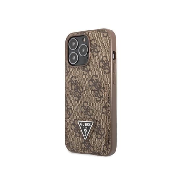 Fodral till Apple iPhone 14 Pro PU 4G korthållare Guess Brown