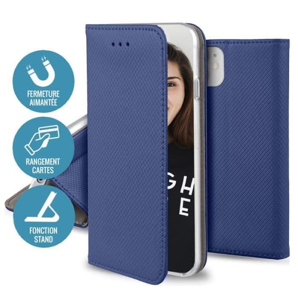 Foliofodral till Apple iPhone 12 Mini Magnetisk Stativ Funktion Jaym Blå