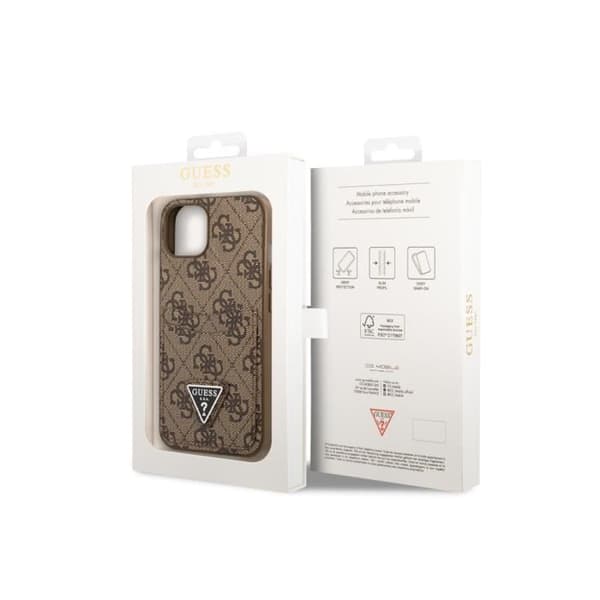 Fodral för Apple iPhone 14 PU 4G korthållare Guess Brown