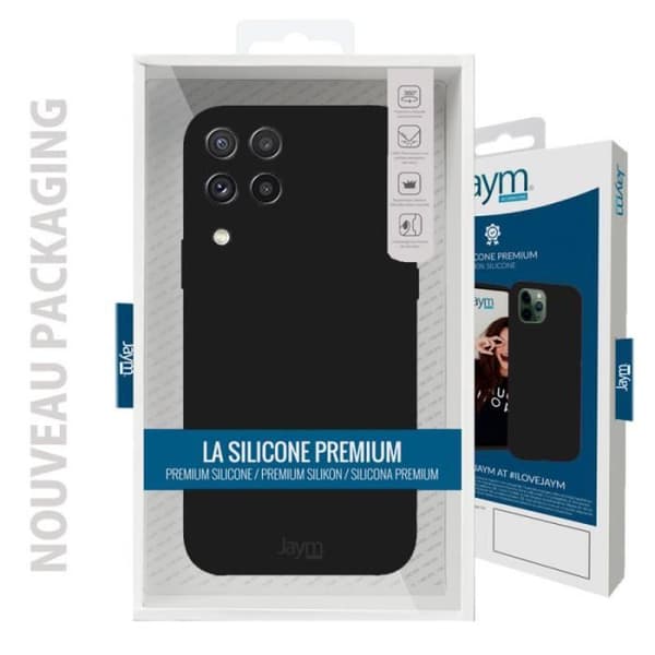 Fodral till Samsung Galaxy A22 4G Premium Silikon Microfiber Jaym Svart