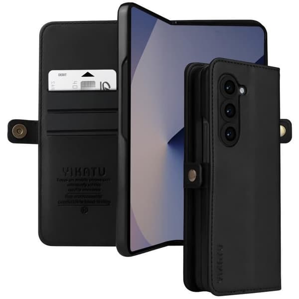 Fodral till Samsung Z Fold 6 Multifunction Flip Magnetic Tab Svart