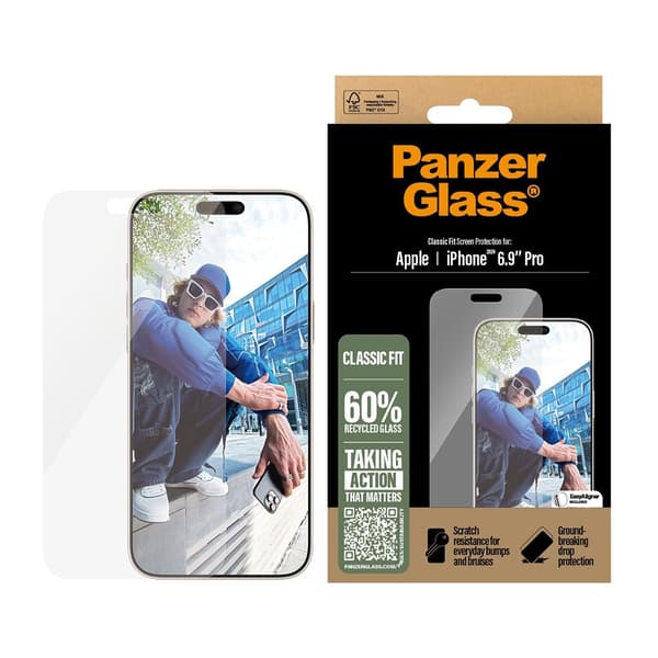 PanzerGlass iPhone 16 Pro Max Skærmbeskytter Classic Fit EasyAligner