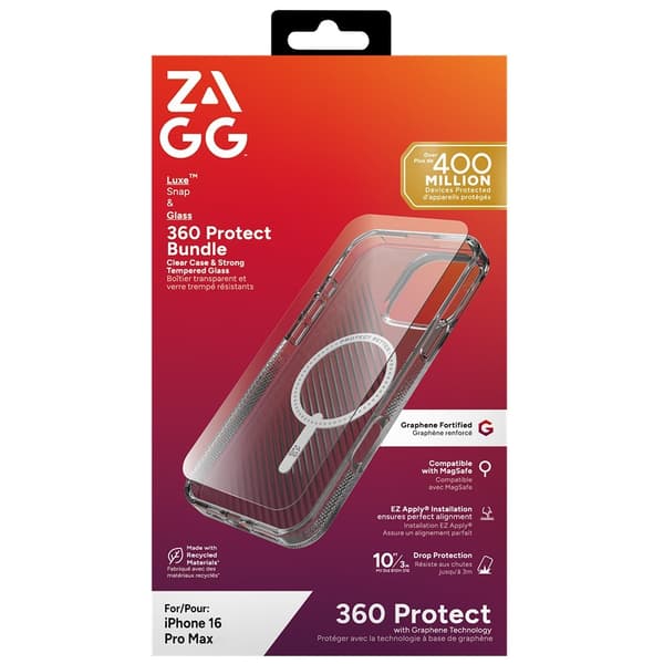ZAGG iPhone 16 Pro Max Kuori Näytönsuojalla Luxe Snap & Glass