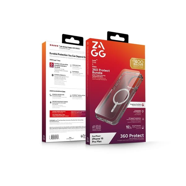 ZAGG iPhone 16 Pro Max Kuori Näytönsuojalla Luxe Snap & Glass