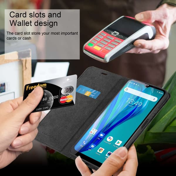Oukitel C23 PRO Fodral Skal Plånboksfodral Case med magnetisk stängning, ståfunktion och kortficka