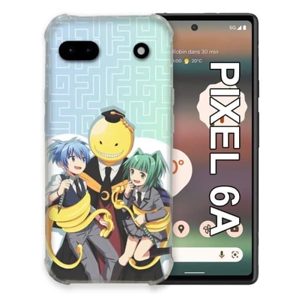 Fodral för Google Pixel 6A Manga Assassination Classroom Kuro Trio en storlek