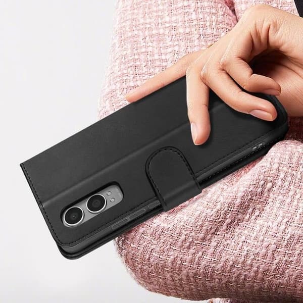 Fodral för OnePlus Nord CE4 Lite Flip Wallet Support Video Black