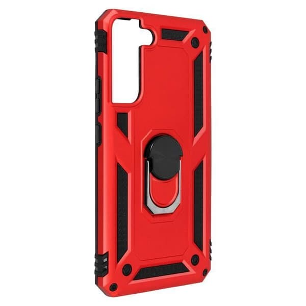 Samsung Galaxy S22 Plus Fodral Stötsäker Hybrid Ring Video Support Röd