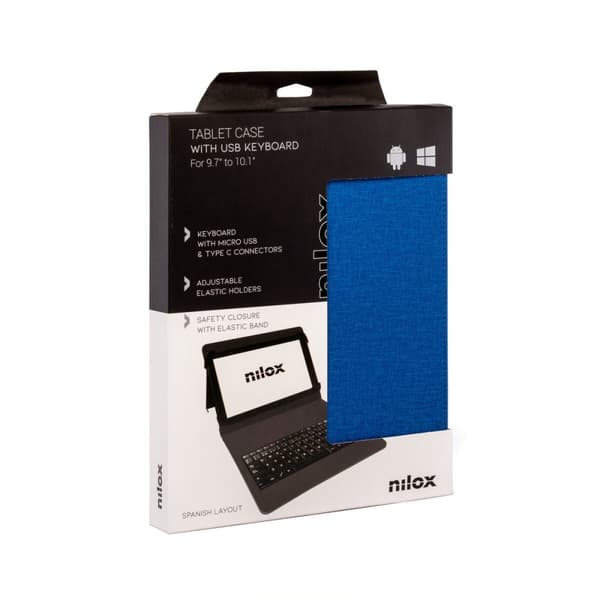 Case til tablet og tastatur Nilox NXFU003 10.5" Blå Sort