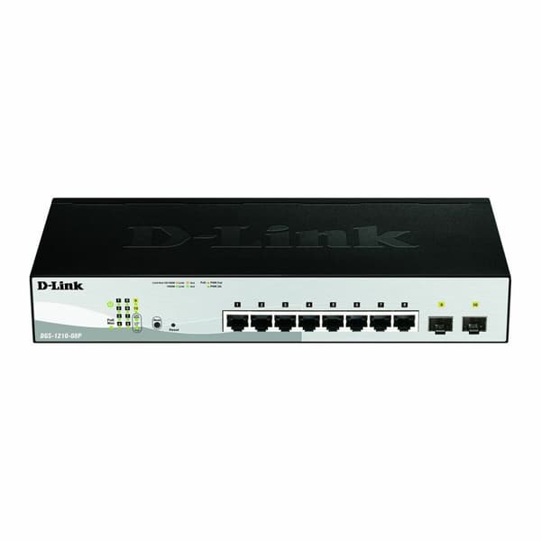 Switch D-Link DGS-1210-08P/E Svart Svart