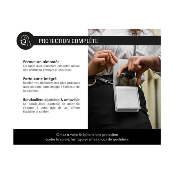 Axelväska - FORCE CASE - Z Flip 6 - Silver - Återvunnet material - Livstidsgaranti