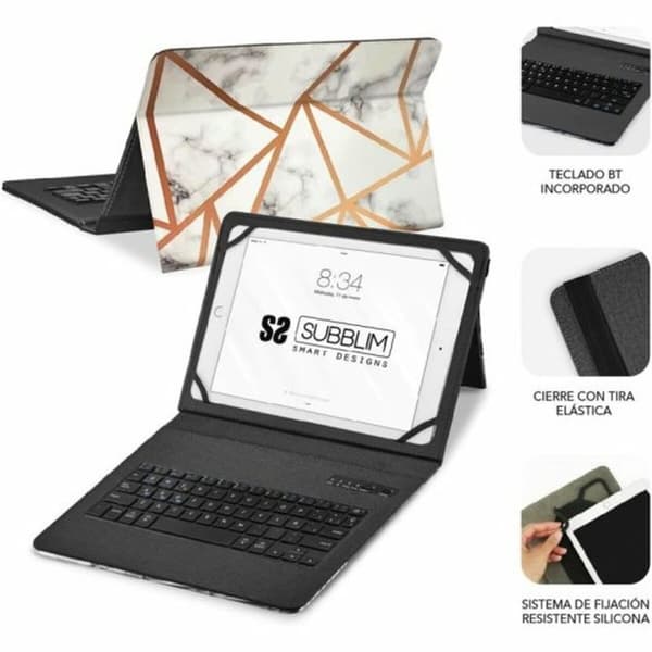 Tabletin ja näppäimistön kuori Subblim SUBKT5-BTTW10 Valkoinen macOS