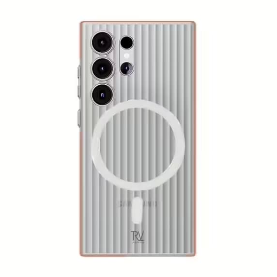 Samsung Galaxy S24 Ultra Mobilskal Korrugerad med Magnet Rvelon - Orange