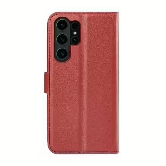 Samsung Galaxy S24 Ultra Plånboksfodral med Stativ - Brun