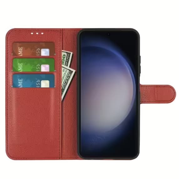 Samsung Galaxy S24 Ultra Plånboksfodral med Stativ - Brun