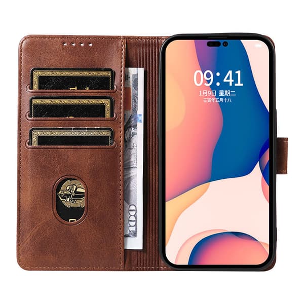 INF Vintage skinn-flip-deksel til iPhone iPhone 15