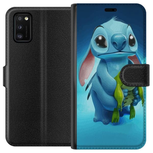 Samsung Galaxy A41 Lompakkokotelo Stitch ja sammakko