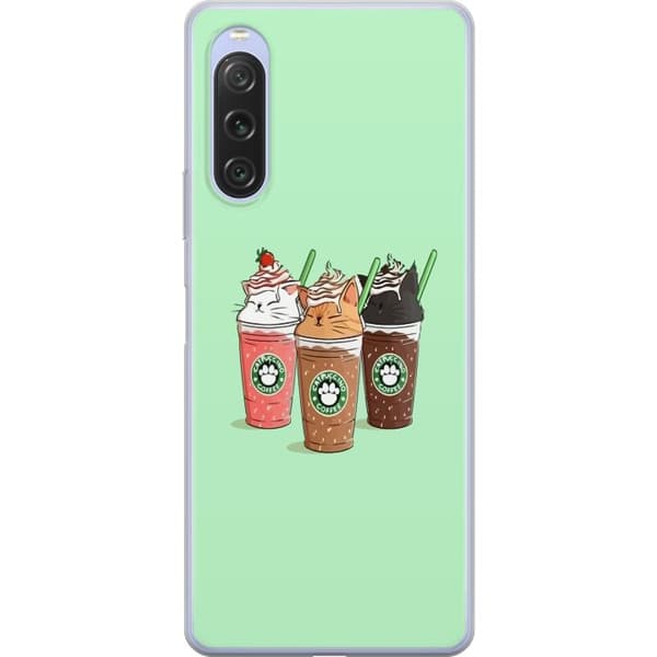 Sony Xperia 10 V Läpinäkyvä kuori Catpuccino