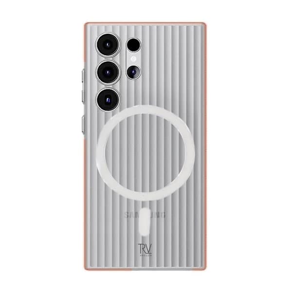 Samsung Galaxy S24 Ultra Mobilskal Korrugerad med Magnet Rvelon - Orange