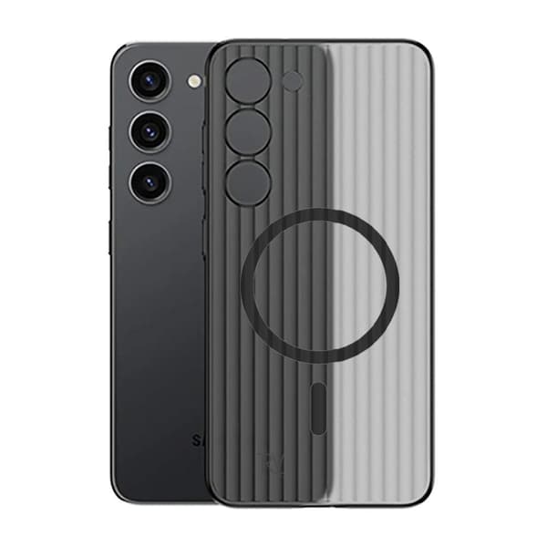 Samsung Galaxy S23 Mobilskal Korrugerad med Magnet Rvelon - Grå
