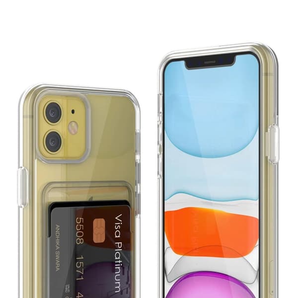 iPhone 11 Mobilskal med Korthållare TPU - Transparent