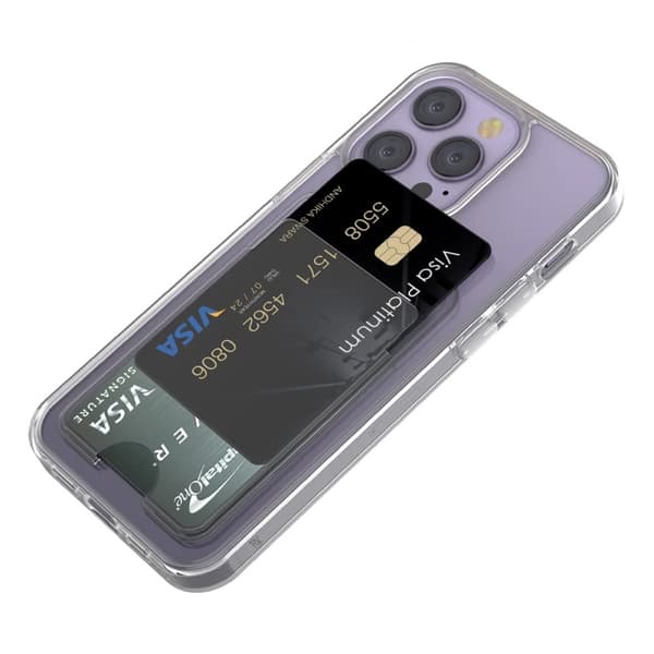 iPhone 15 Pro Max Mobilskal med Korthållare TPU - Transparent