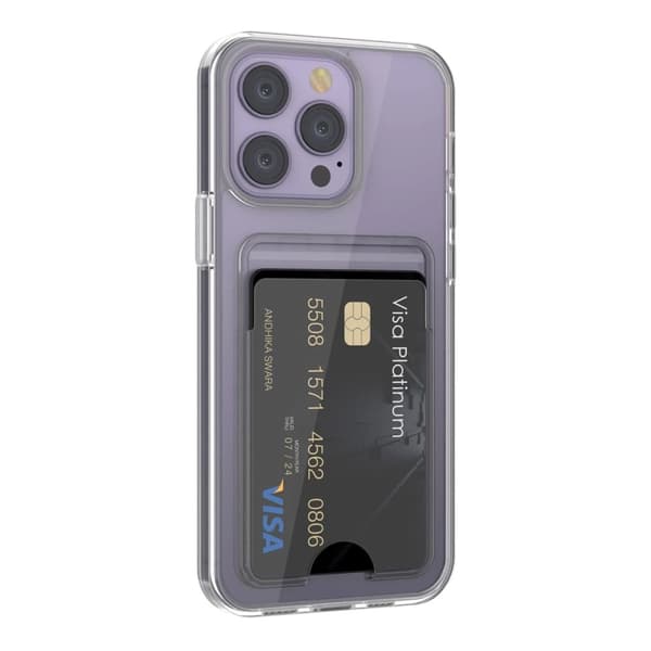 iPhone 14 Pro Max Mobilskal med Korthållare TPU - Transparent